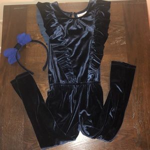 Toddler girl one piece velvet Jumpsuit
